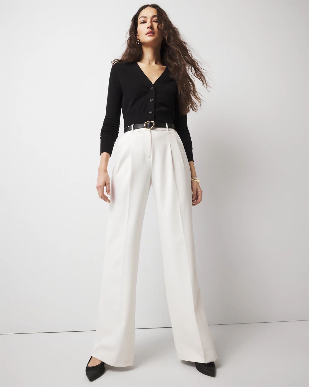 Pleated Wide Leg Pants | White House Black Market